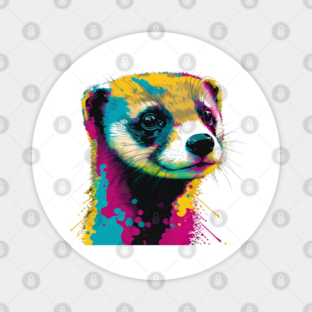 Pop Art Ferret Lover Magnet by Unboxed Mind of J.A.Y LLC 